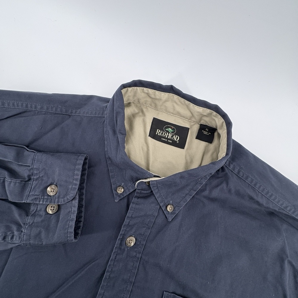 Red‎ Head Men's XL Blue Button Down Long Sleeve Shirt